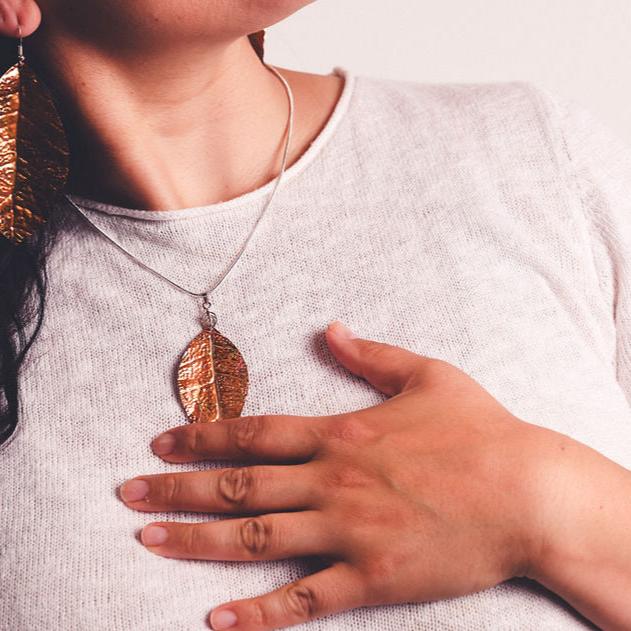 Copper leaf necklace hotsell