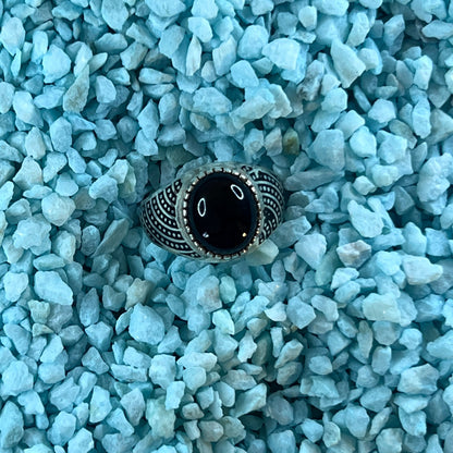 Oval Black Onyx Ring