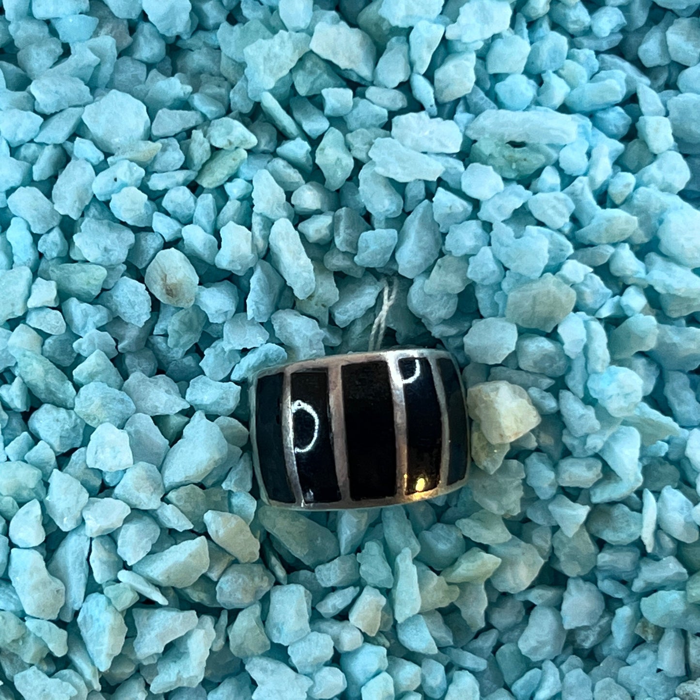 Inlaid Wide Onyx Ring