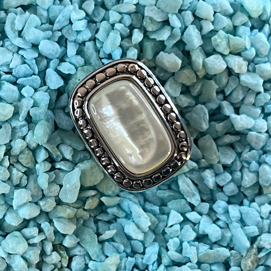 Bezel set Mother of Pearl Ring