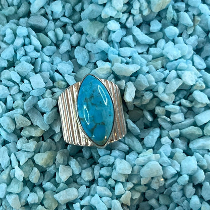 Marquise Turquoise Cabochon Ring