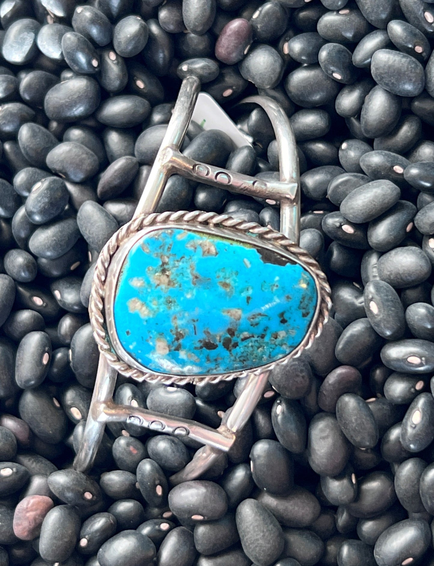 Vintage native American turquoise bracelet.  Gemstone set in sterling silver.