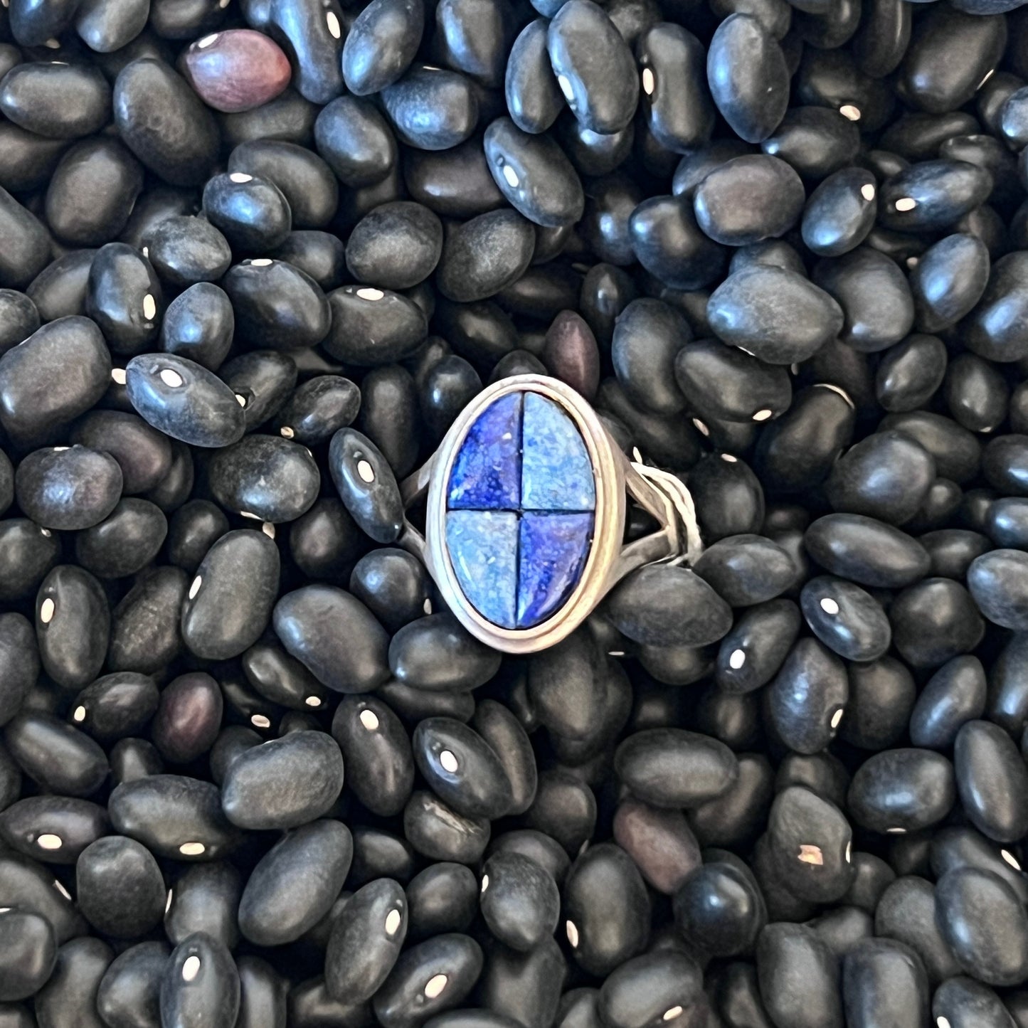 Inlaid Lapis Sterling Silver Ring
