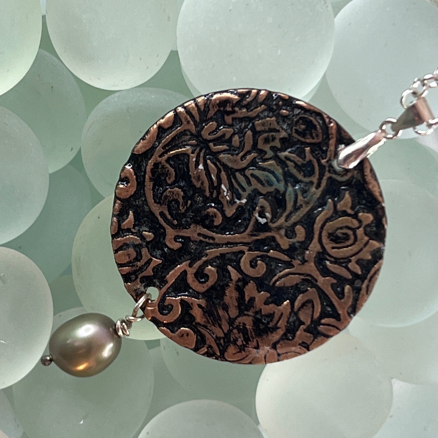 Black Pearl Medallion Necklace
